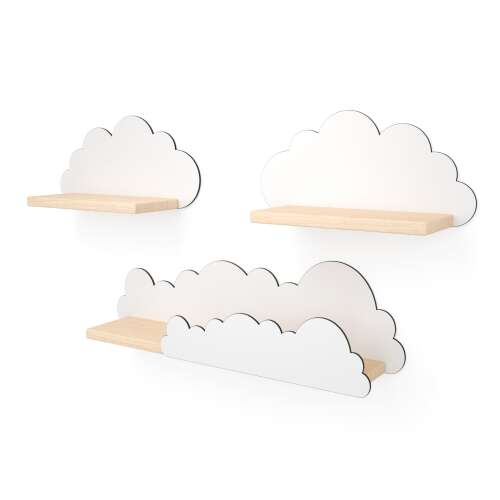 Set de rafturi de perete pentru copii Chill - Cloud 3dpcs #white-brown 48866075