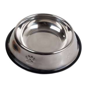 Rozsdamentes fém tál kutya macska gumitappal 1,3l, ezüst 48867046 Etető és itató tál kisállatoknak