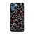 Graffiti iPhone 14 Plus telefontok, fekete fehér és piros No. 190 mintával