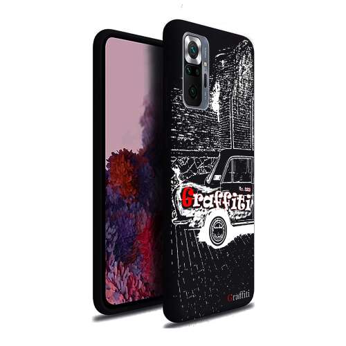 Graffiti Xiaomi Redmi Note 10 Pro / Note 10 Pro Max telefontok fekete-fehér autó mintával 