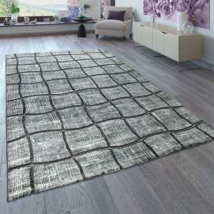 Kurzflor-szőnyeg Karo-minta szürke Anthracit, 160×220-as méretben 48941624 