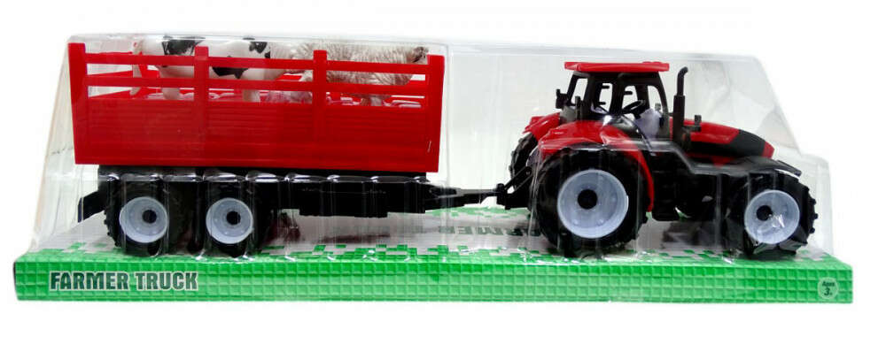 Traktor pótkocsival - állatszállító - dobozban - 48994