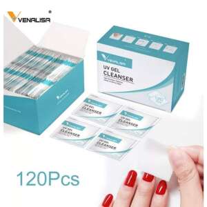 VENALISA UV zsel tisztító kendők, 120 darabos csomag, köröm előkészítéshez és ragacsos réteg eltávolításához - Műköröm előkészítő & segéd folyadék