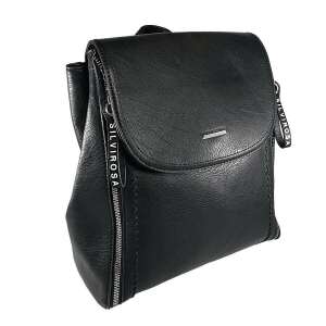 Silvia Rosa fekete műbőr hátitáska 7071, oldalnézet - Bőrönd &Táska