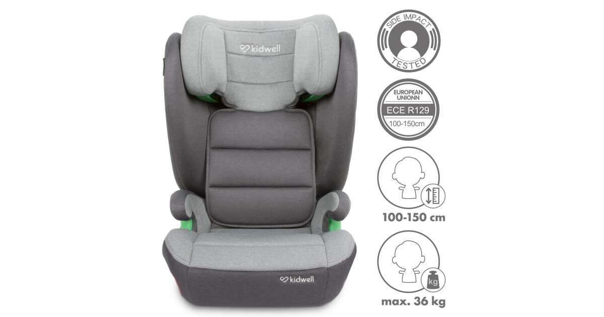 Kidwell Weston ISOFIX 2in1 convertible safety child seat with cup holder 15 36kg darkgrey