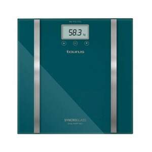 Taurus Syncro Glass testzsír mérleg, digitális kijelző, kékeszöld - Taurus