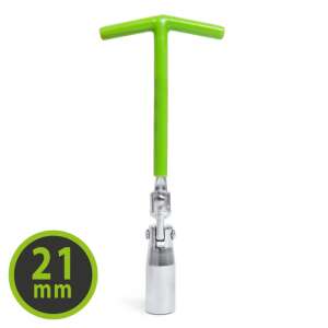 Kľúč na sviečky 21 mm so zelenou T-rúčkou - MNC