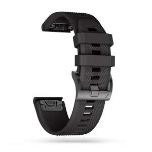Remienok na inteligentné hodinky Garmin Fenix 5 / 6 / 6 Pro / 7, Tech-Protect Smooth čierny silikónový remienok - Tech-Protect