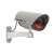 Fake security camera with flashing red LED, silver, for home or business security