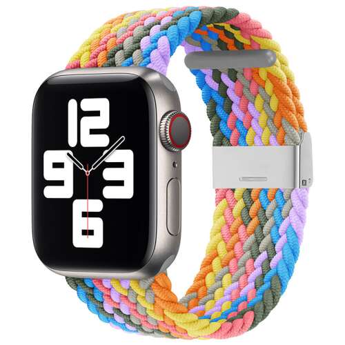 Apple Watch Series 2/3/4/5/6/7/8/9/SE (38mm-40mm) okosóra szíj - Color 3, fonott szövet szíj (strech) 49061530