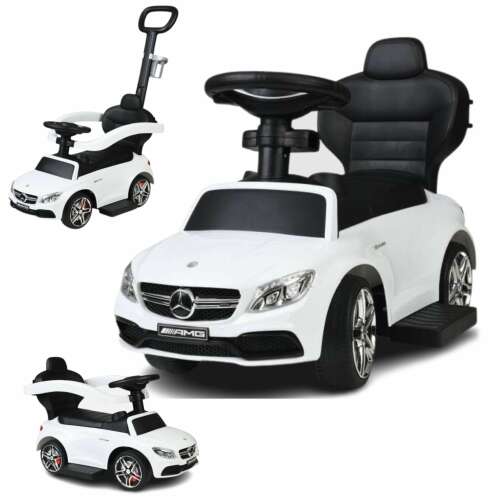 Funfit Kids Mercedes C63 Taxi pentru copii cu suspensie și braț de mers înapoi #white