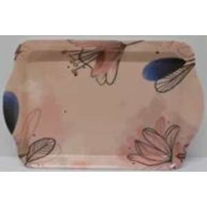 Virágmintás Műanyag Uzsonnás Tálca - 21x14,3x2 cm