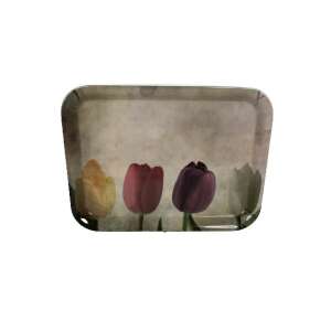 Virágos Tulipán Tálca - Műanyag - 33x24,5 cm