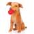 Fritzi plush short-haired Hungarian Vizsla, 30cm, brown, sitting, holding a red heart with 'I Love You' inscription