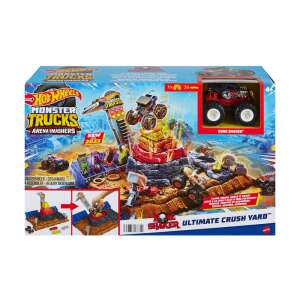 Hrací set Hot Wheels Monster Trucks Arena Smashers Ultimate Crush Yard s monster truckom Bone Shaker - Mattel