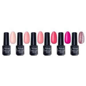Moonbasa Nails Pink Energy 3 lépéses gél lakk szett, 6 szín, 4ml-es kiszerelésben - MoonbasaNails