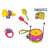 Csörgő hangszerek készlet gyerekeknek, tartalmaz egy dobot, marakákat, tamburint és trombitát