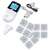Beurer EM49 TENS EMS device with accessories, including 4 self-adhesive gel electrodes, 2 separate adjustable channels, 64 pre-programmed applications, 6 customizable programs, adjustable intensity, countdown timer, safety shutdown, adjustable intensity/countdown timer, doctor function, and 3 x 1.5 V AAA batteries