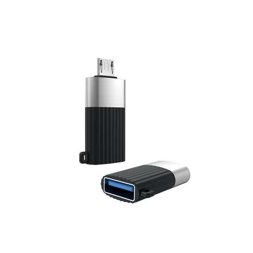 XO NB149G USB-ről Micro USB-re adapter, fekete és ezüst - XO