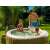 Family using Intex PureSpa inflatable hot tub with jacuzzi seat