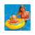 Fetiță folosind inelul de înot pentru bebeluși Intex My Baby Float 70cm galben într-o piscină