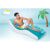Man relaxing on Intex inflatable pool lounge with drink