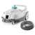 Intex ZX100 automatic pool vacuum cleaner, white and grey, front view, with hose