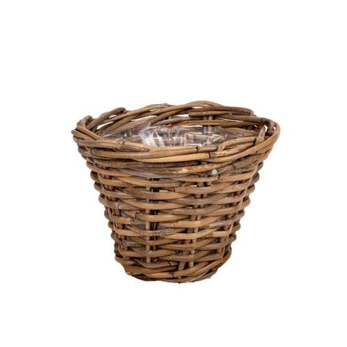 Barna rattan kaspó, 25x22cm - Otthon és kert