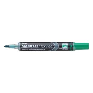 Pentel Maxiflo Flex-Feel Whiteboard-Marker, grün, feine bis mittlere flexible Spitze - Tafel- & Flipchart-Marker
