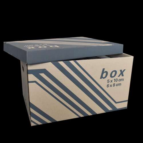 Recipient de arhivare cutie de carton cu capac 52x35x30cm, cu capac detașabil separat cu încuietoare Fornax