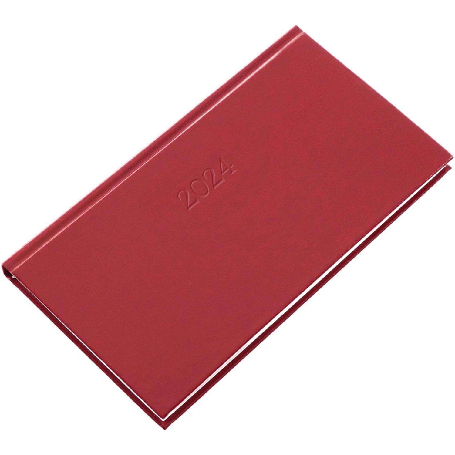 Reclining pocket calendar Standard with white pages burgundy Realsystem 2024.