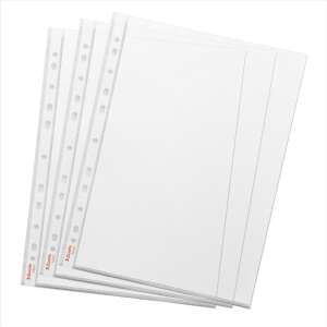 Esselte Genotherm A4 Clear Punched Pockets, 105 Micron, 100 Pack - Document wallet