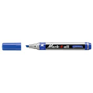 Stabilo Mark-4-all blue permanent marker with chisel tip for various surfaces - Permanent marker