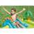 Child sliding down the slide in Intex inflatable dinosaur pool