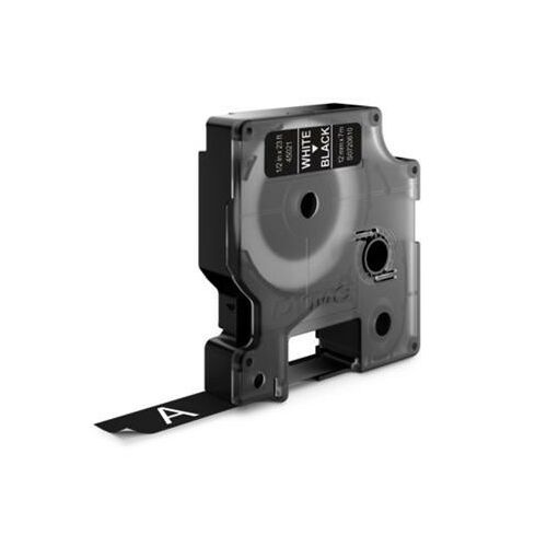 DYMO D1 12mm x 7m fekete-fehér feliratozószalag kazetta izolált