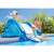 Intex Kool Splash inflatable water slide, blue and white, 333x206x117cm, kids playing on the slide