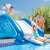 Intex Kool Splash inflatable water slide, blue and white, 333x206x117cm, kids playing on the slide