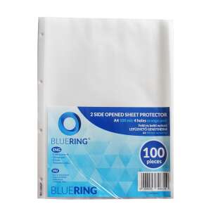 Bluering® 2 oldalról nyitott laptartó A4 100 mikron 4 lyuk narancsos 100 darab - Iratrendezés