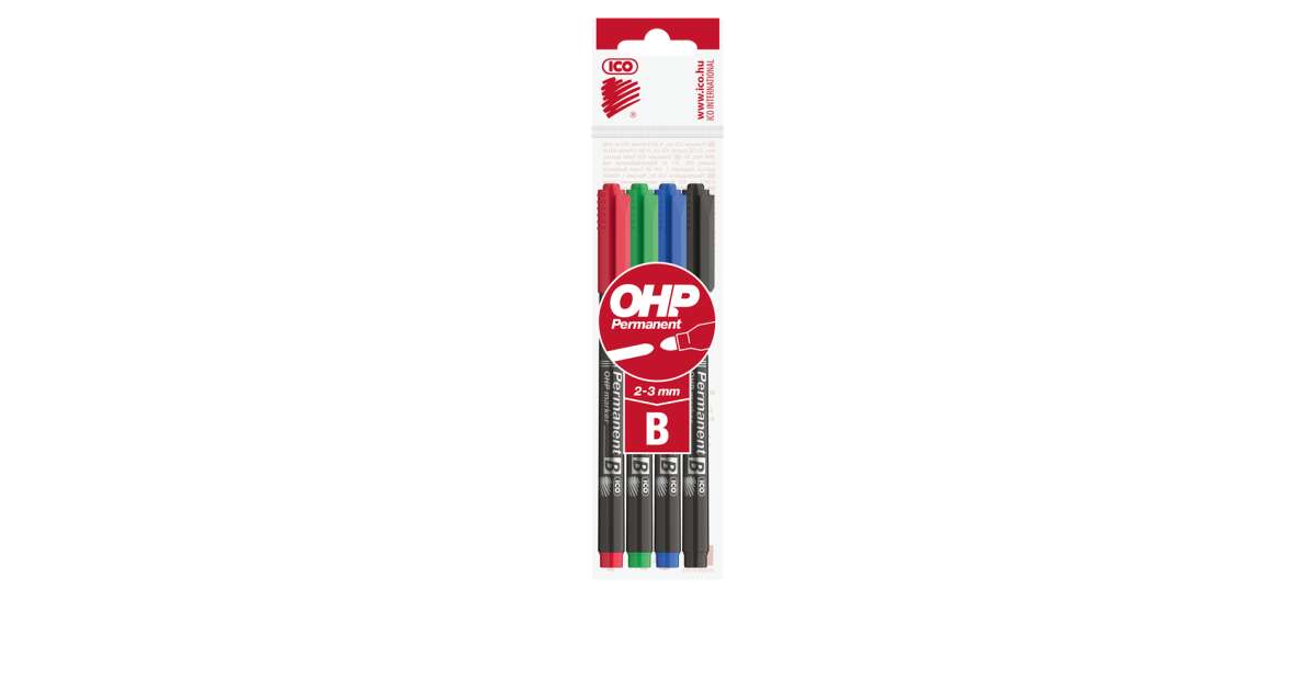 Alcohol Marker Set, B OHP Ico 10 pcs/box, 4 different colors 79171467