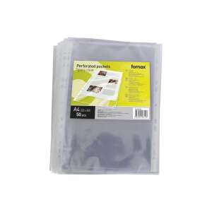 Fornax A4 perforated pockets, 50 pieces, clear, for documents - Document wallet