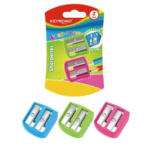 Keyroad Easy-Sharp 2-hole pencil sharpener, 2 pack, assorted colors - Keyroad