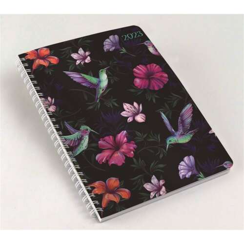 2023 Realsystem pocket calendar with hummingbird and flower design