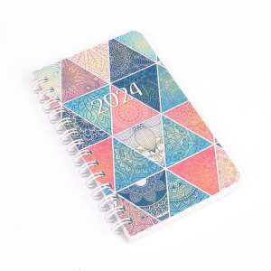 Realsystem 2024 mini spirálos heti zsebnaptár mozaik mintával - REALSYSTEM