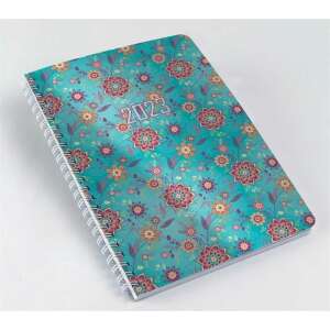 Planer tygodniowy Realsystem 2023 w spirali z wzorem kwiatowym - REALSYSTEM