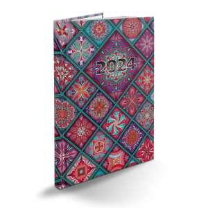 Realsystem 2024 weekly planner with mosaic design, red and blue colors - REALSYSTEM