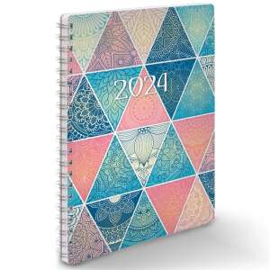 2024 Realsystem Weekly Planner with Mosaic Design, A5 Size, Spiral Bound - REALSYSTEM