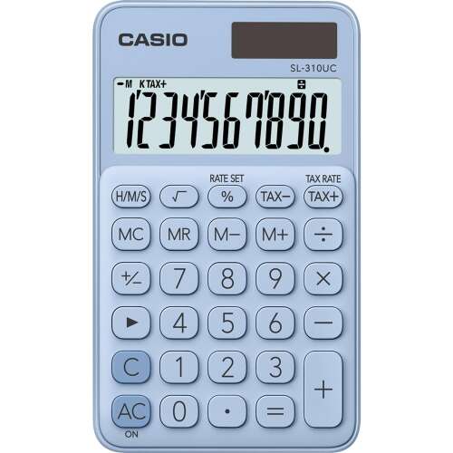 Casio SL-310UC light blue calculator with 10 digits