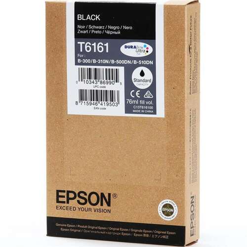 Epson T6161 Tintapatron Black 3.000 oldal kapacitás, C13T616100 78974721