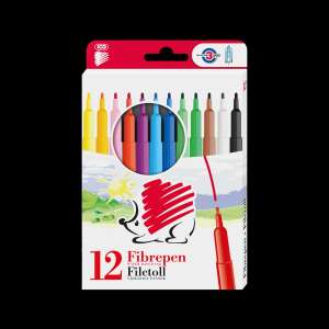 Filctoll 12 darabos vízbázisú filctoll készlet - ICO