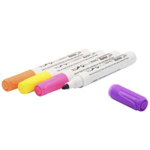 Bluering® Neon táblamarkerek, 4 db-os készlet, színek: rózsaszín, sárga, narancs, lila - Tábla- & Flipchart marker